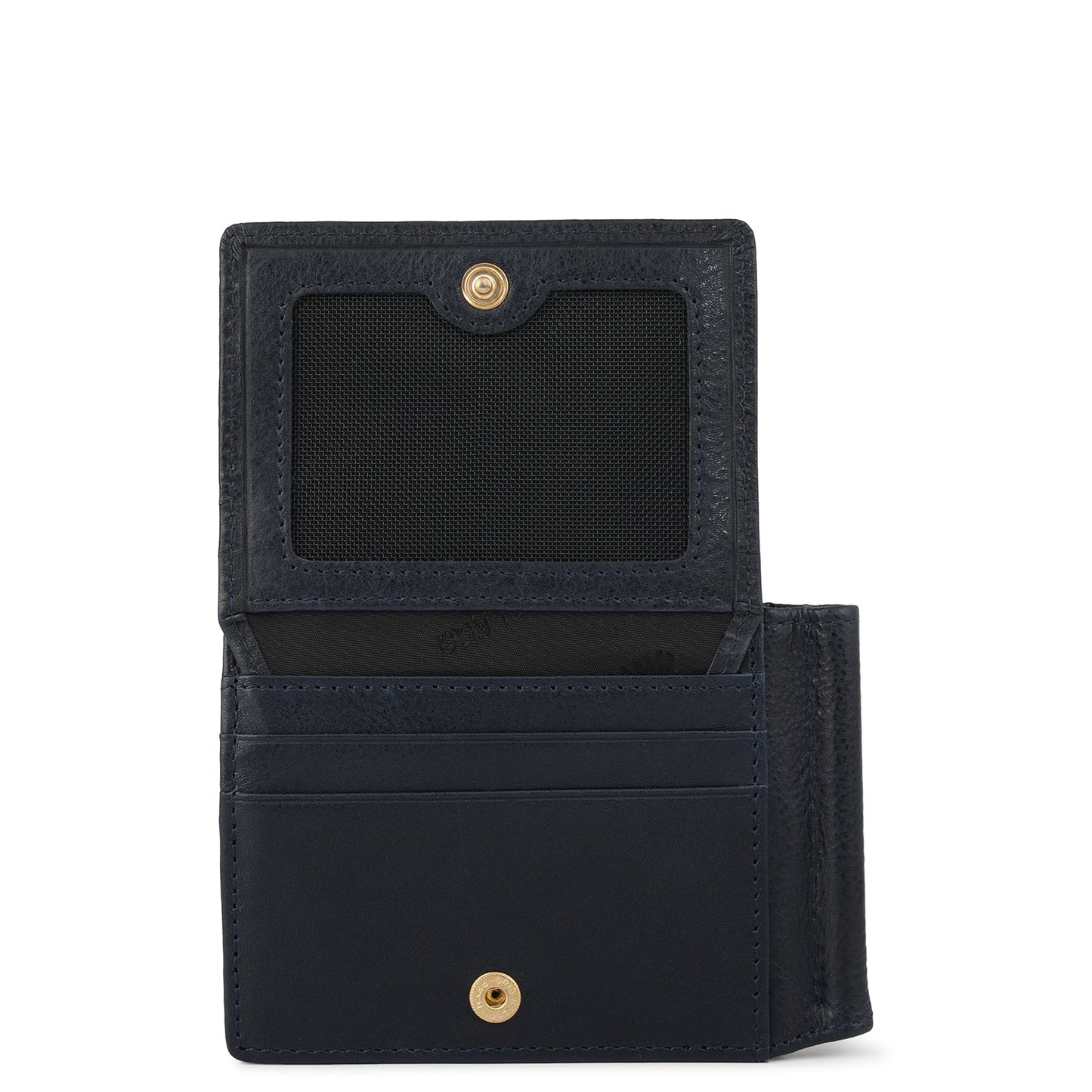 Plain Leather Money Clip - Navy