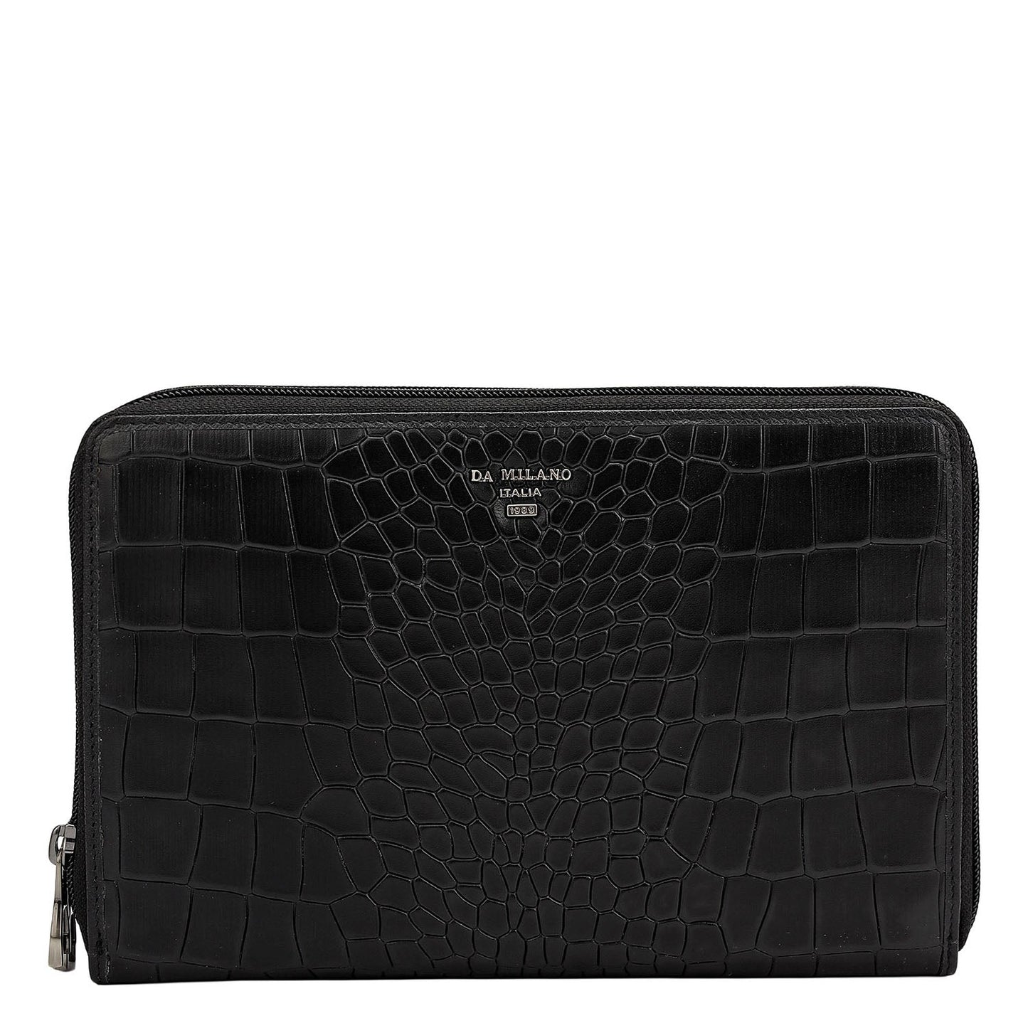 Croco Leather Multi Pouch - Black
