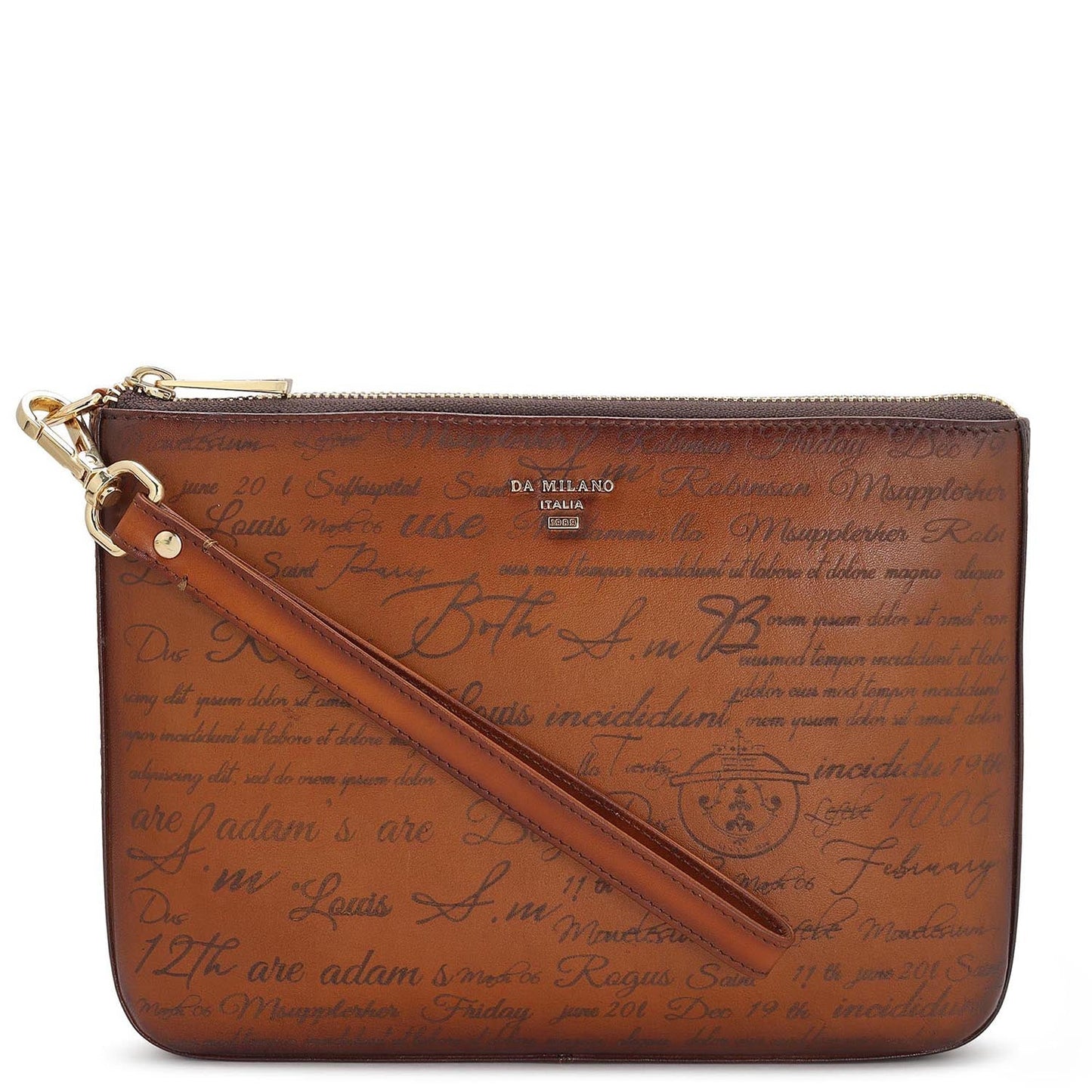 Large Signato Leather Multi Pouch - Cognac