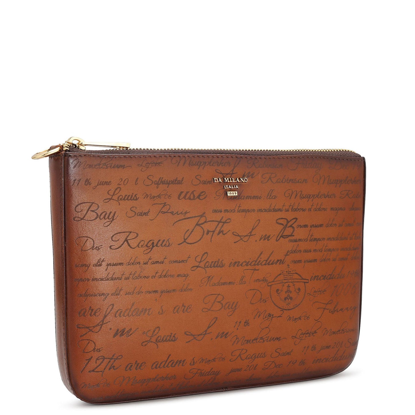 Large Signato Leather Multi Pouch - Cognac