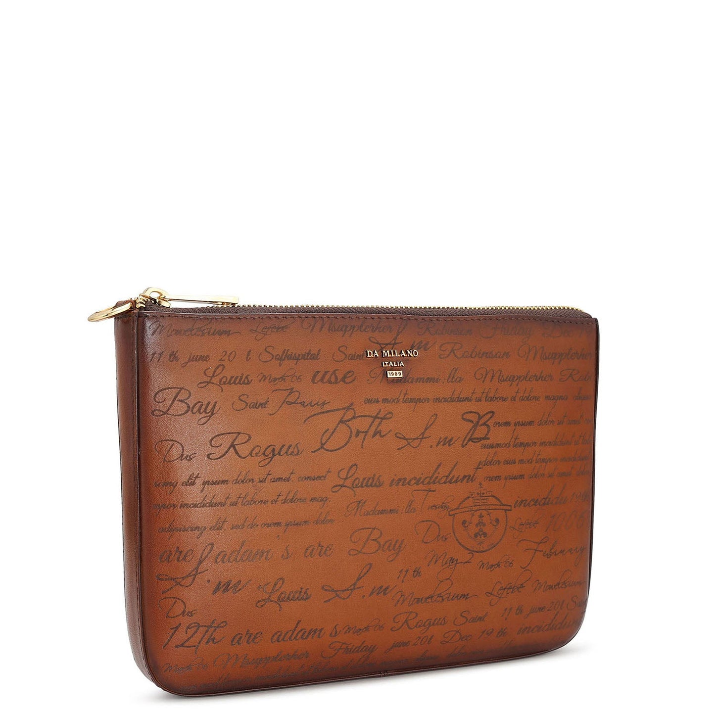 Medium Signato Leather Multi Pouch - Cognac