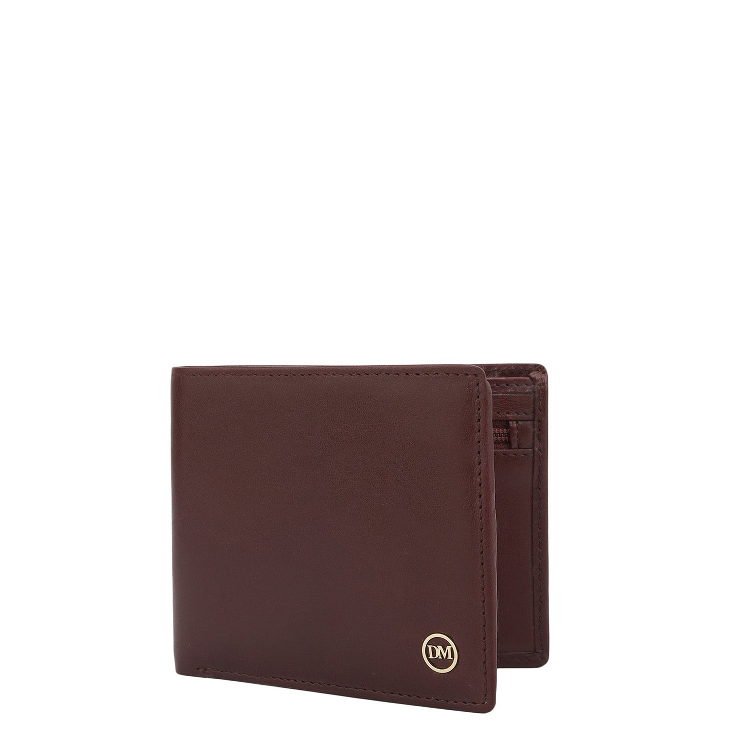 Wine Bifold Leather Mens Wallet