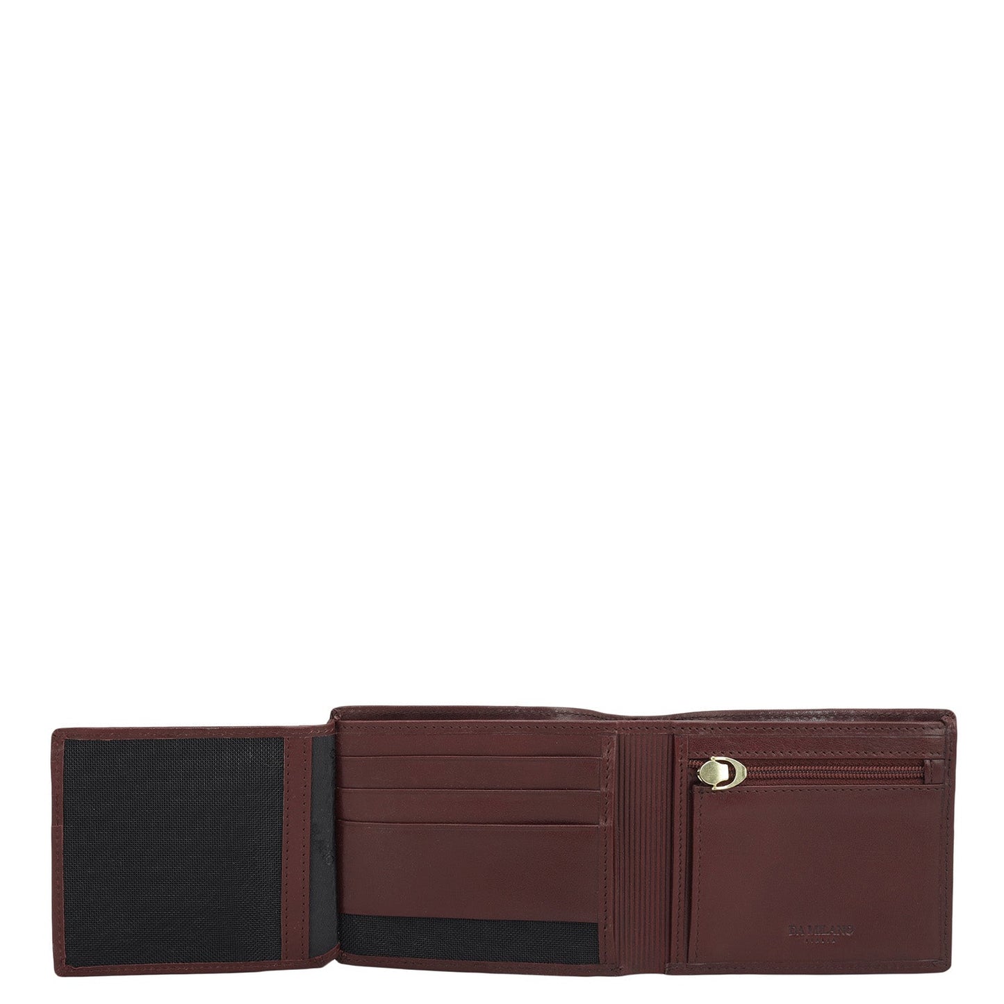 Wine Bifold Leather Mens Wallet