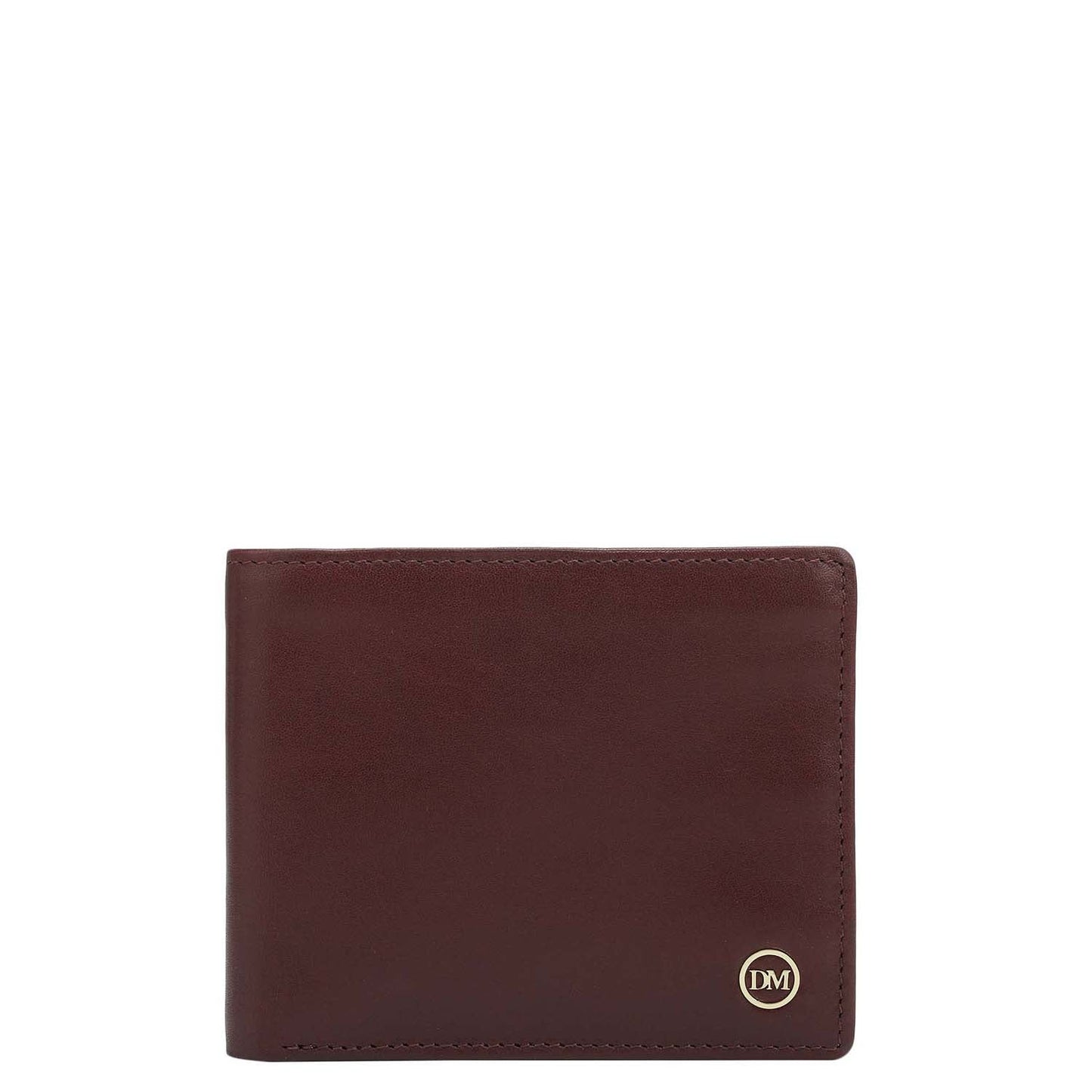 Wine Bifold Leather Mens Wallet