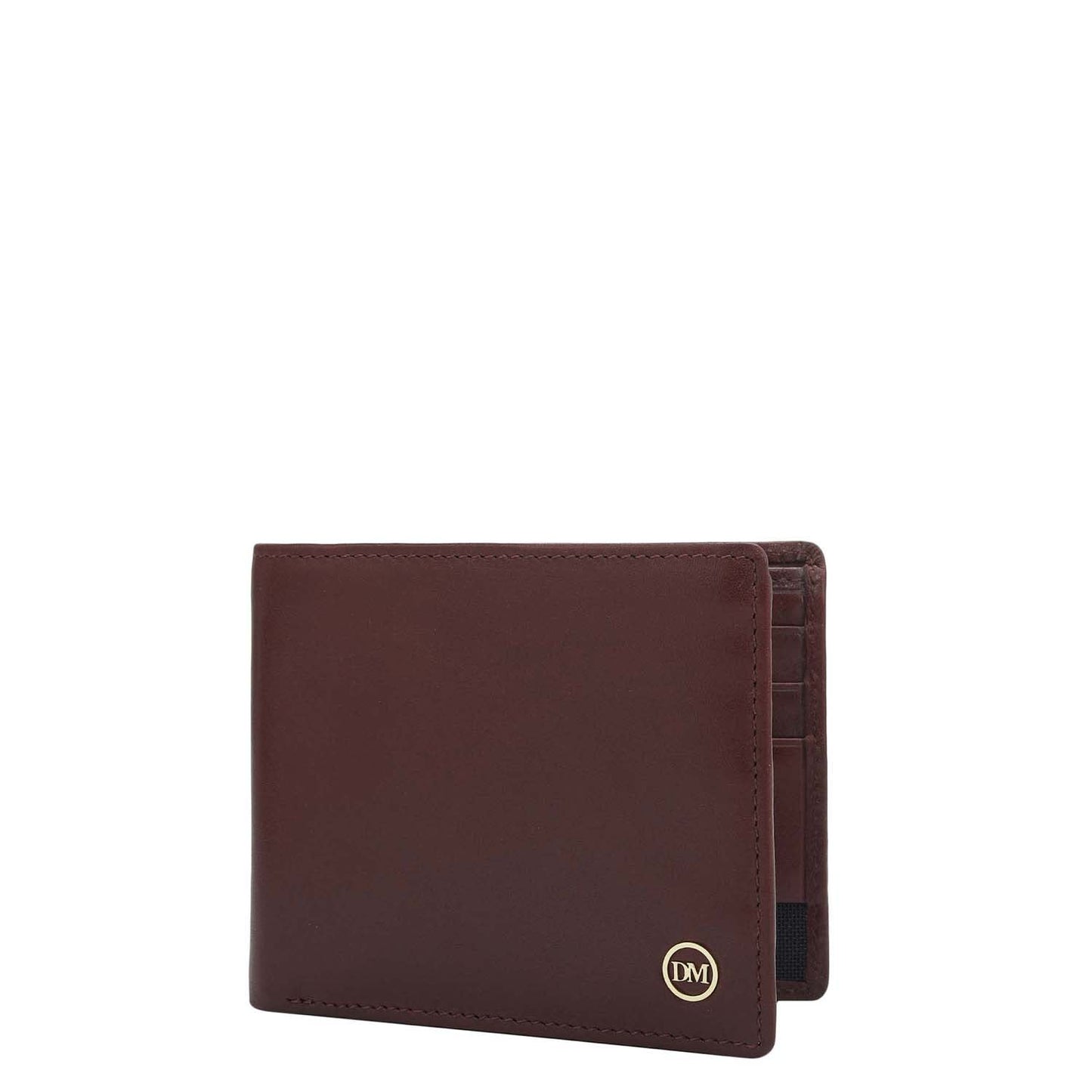Wine Bifold Leather Mens Wallet