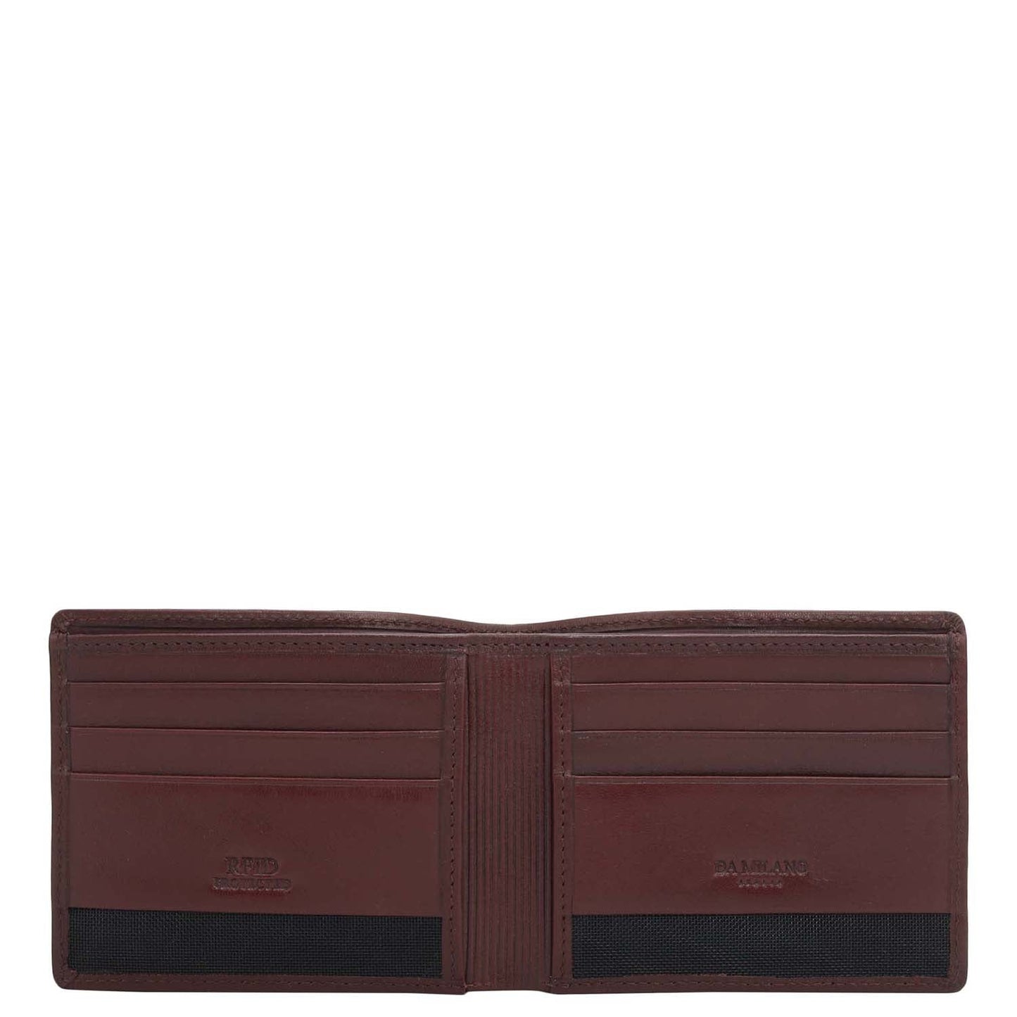 Wine Bifold Leather Mens Wallet