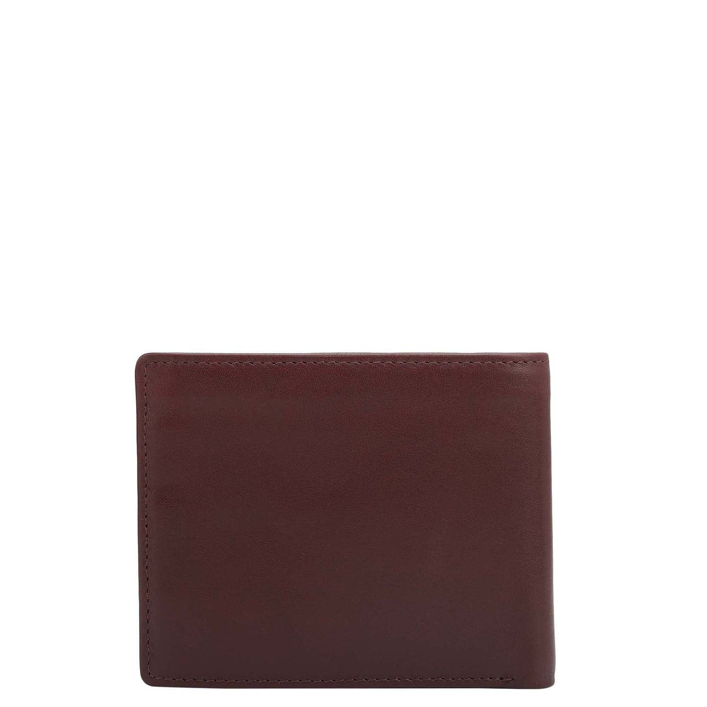 Wine Bifold Leather Mens Wallet