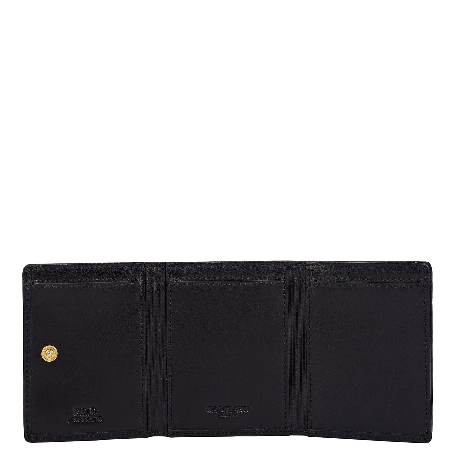 Black Trifold Leather Mens Wallet