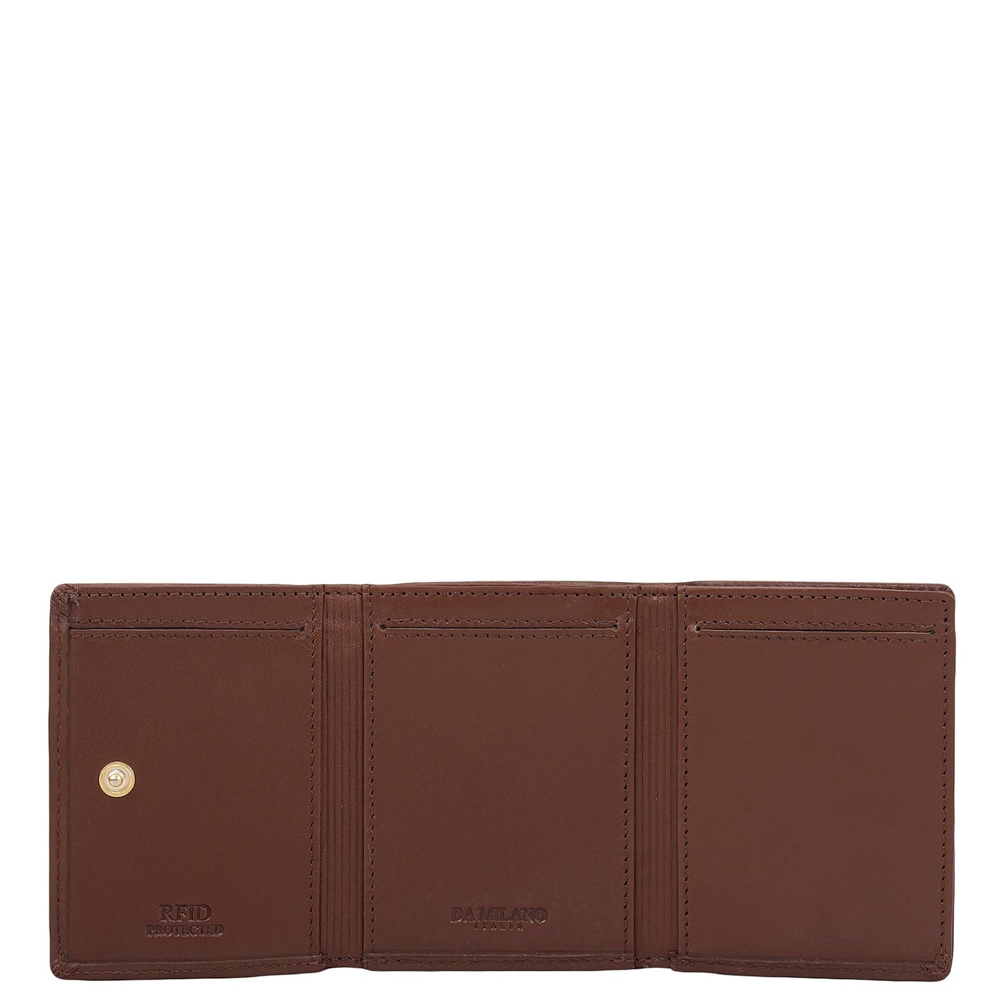 Brown Trifold Leather Mens Wallet