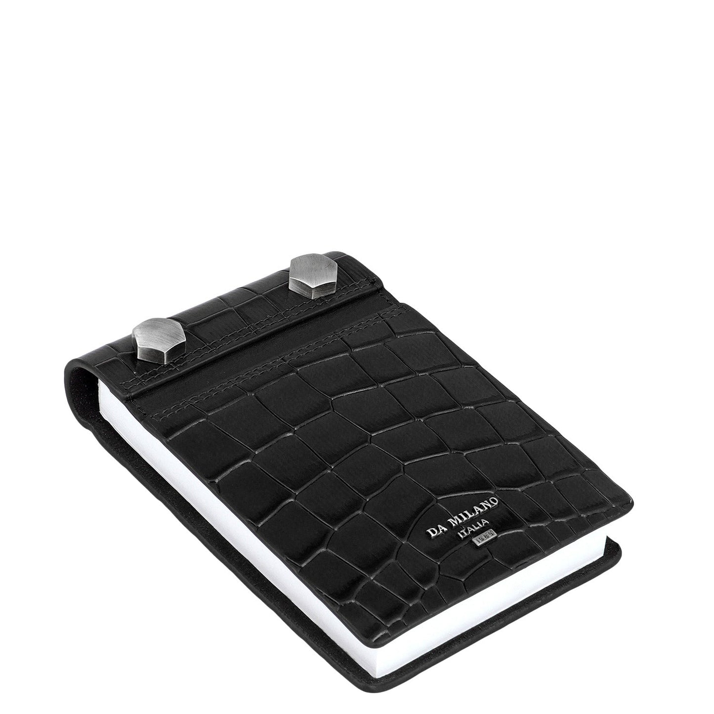 Croco Leather Notepad - Black