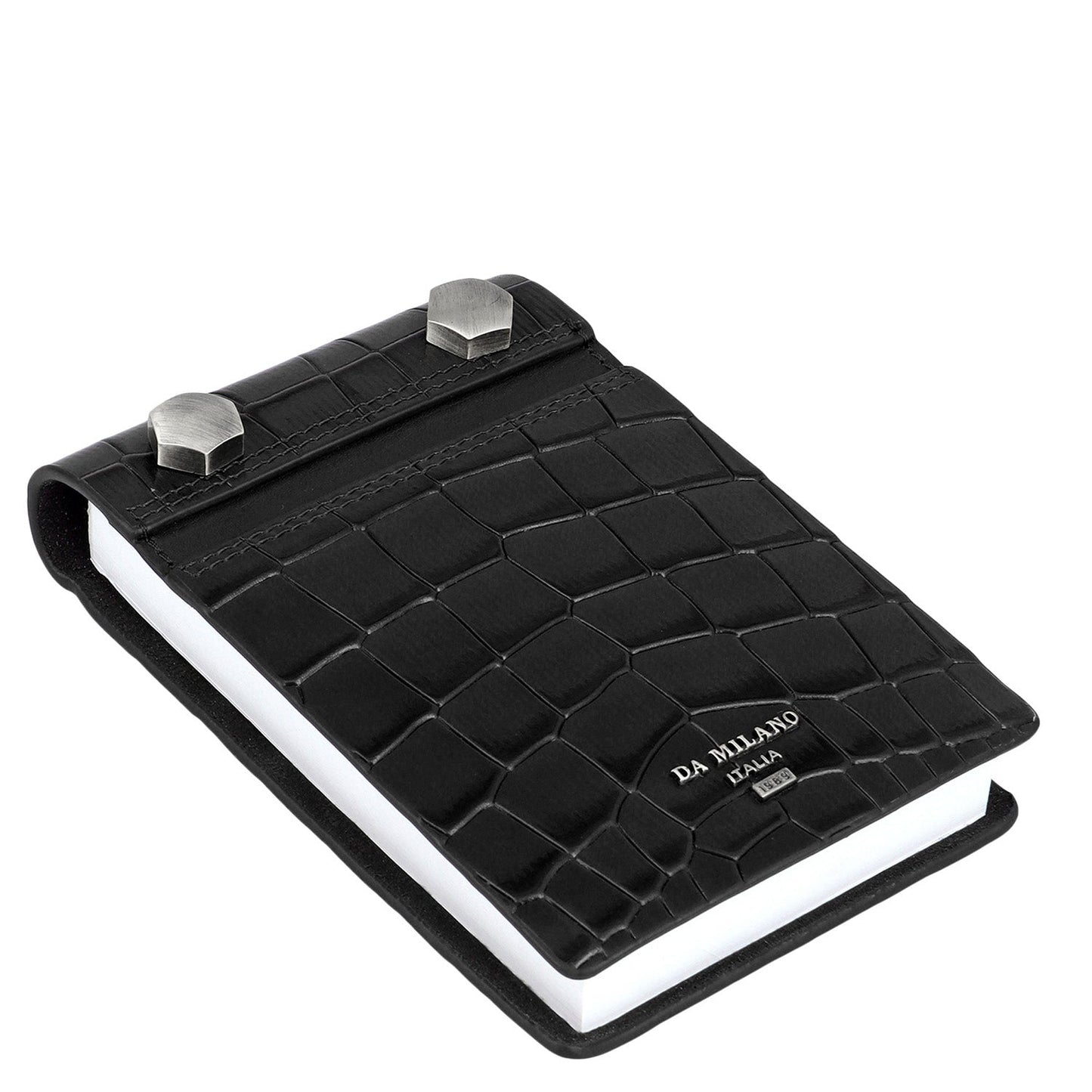 Croco Leather Notepad - Black