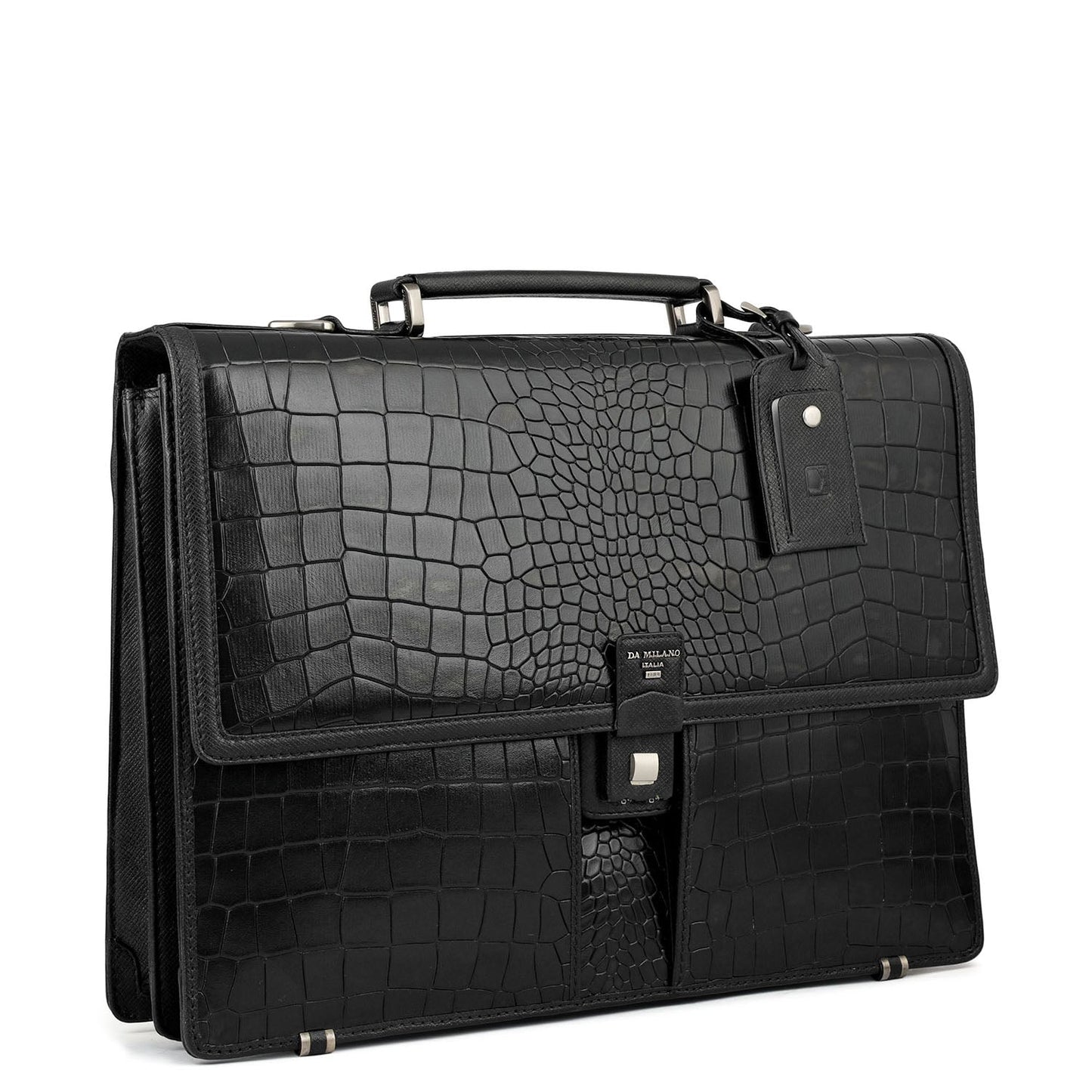 Croco Leather Portfolio - Black