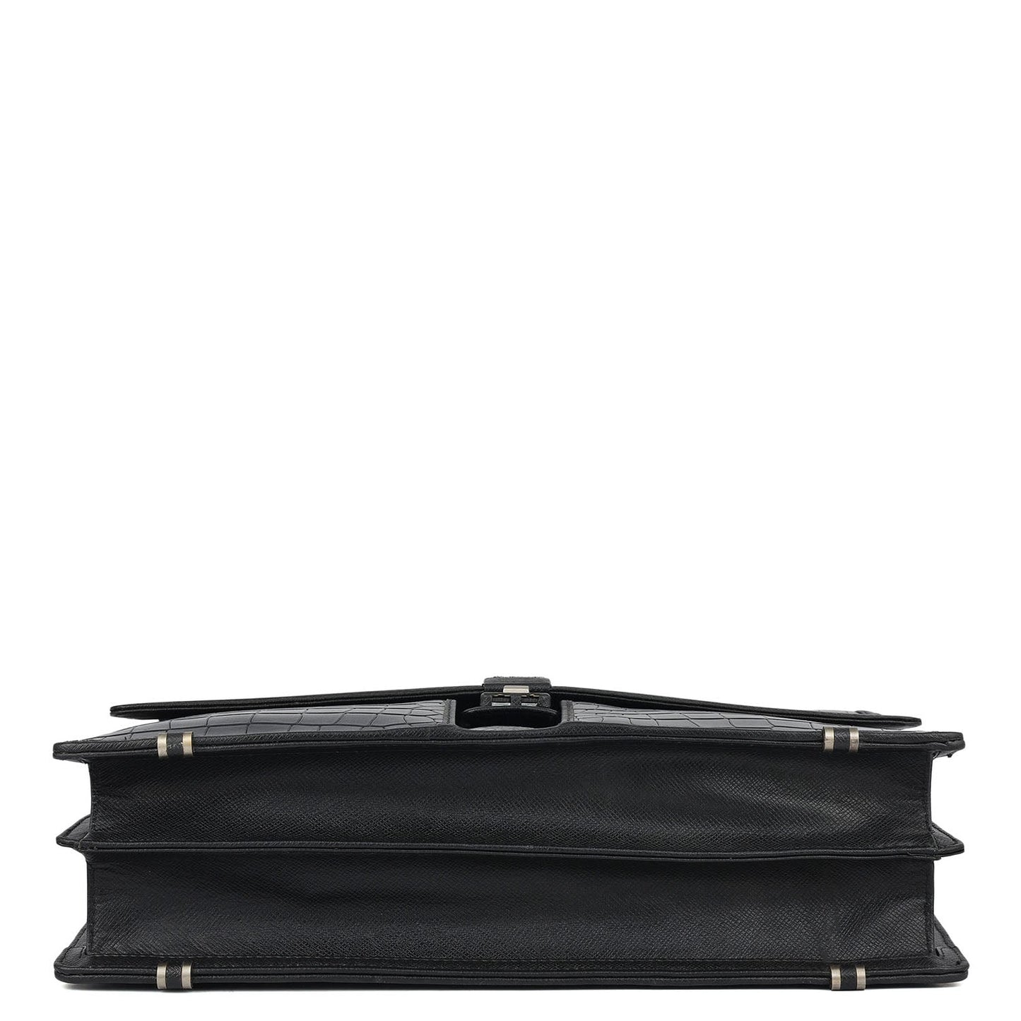 Croco Leather Portfolio - Black