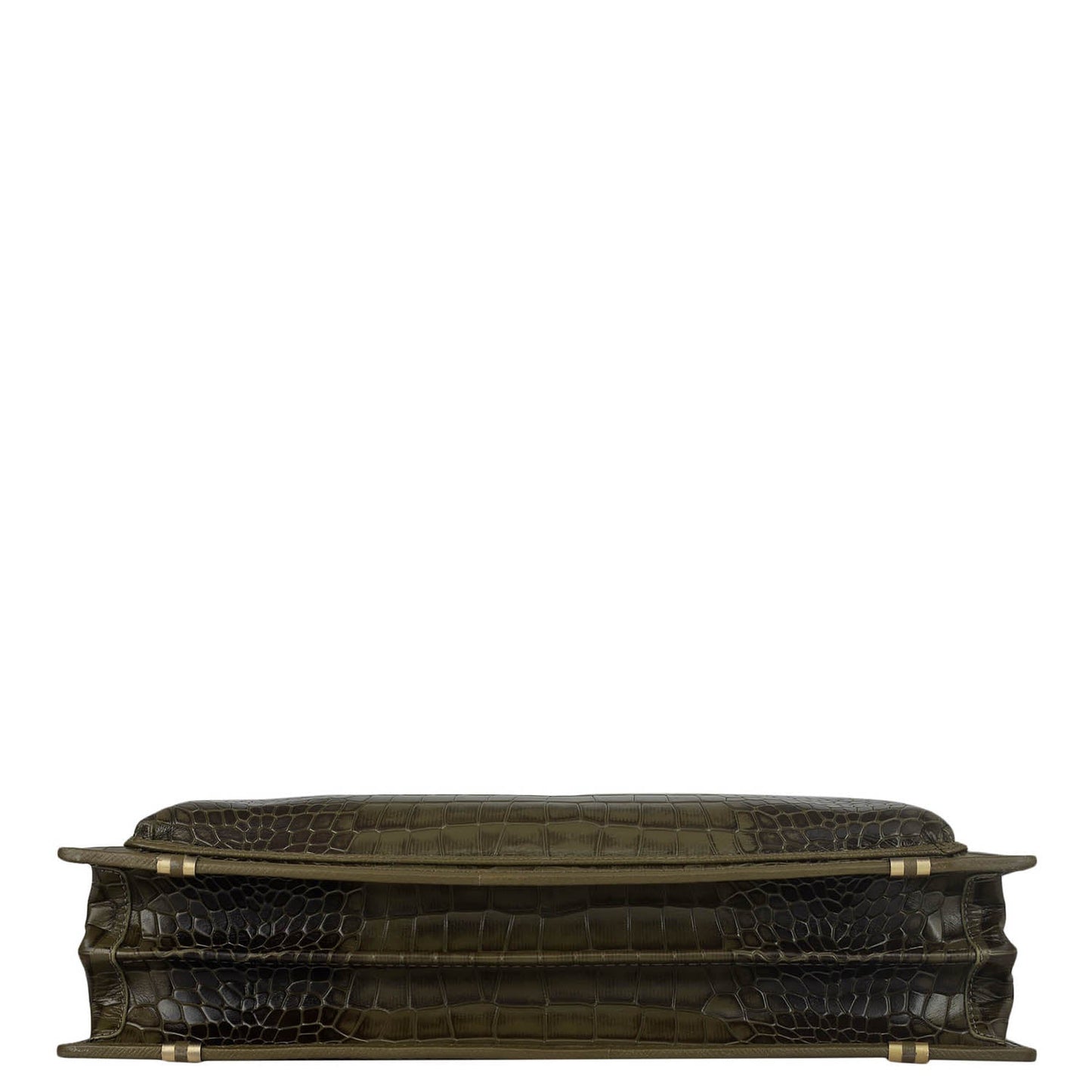 Croco Leather Portfolio - Military Green