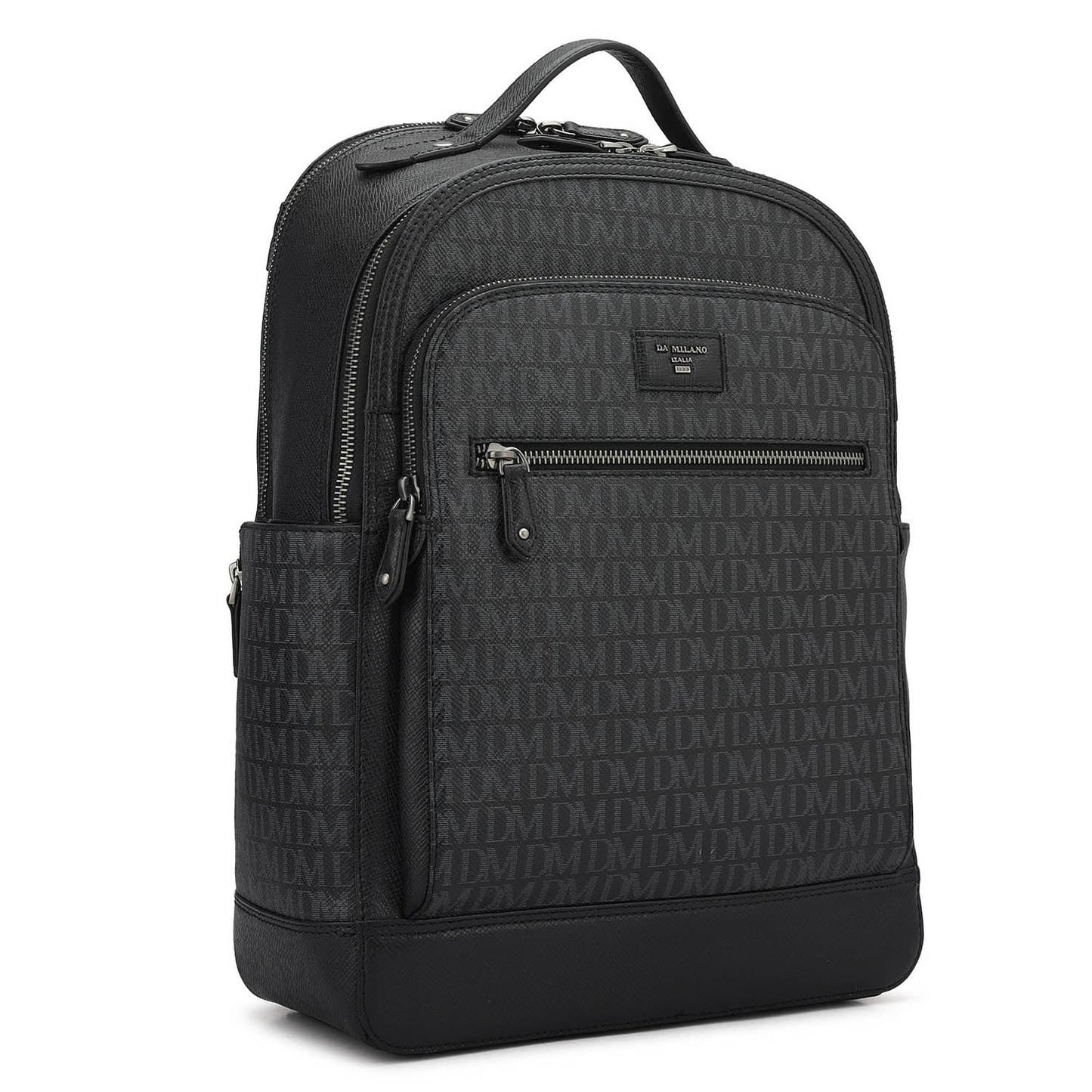 Monogram Franzy Leather Backpack - Black
