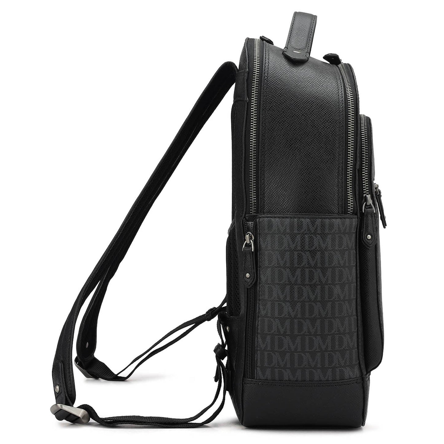 Monogram Franzy Leather Backpack - Black