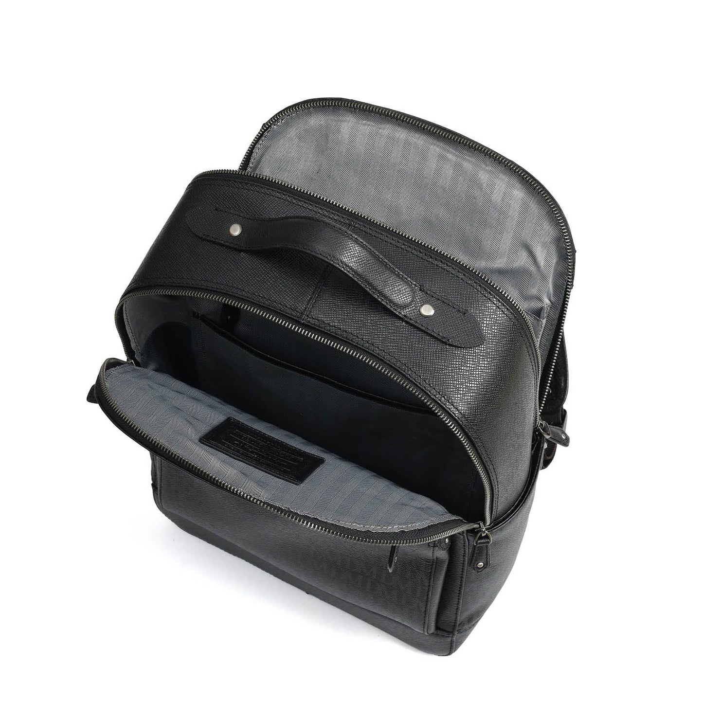 Monogram Franzy Leather Backpack - Black