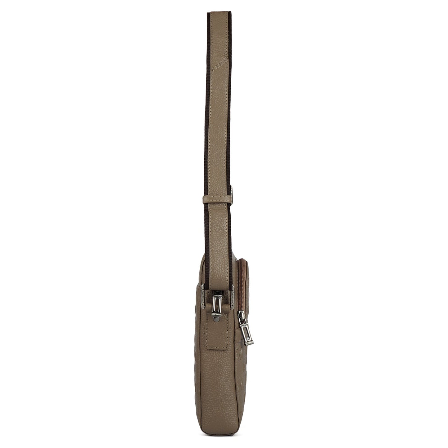 Monogram Wax Leather Men Sling - Greyish Taupe