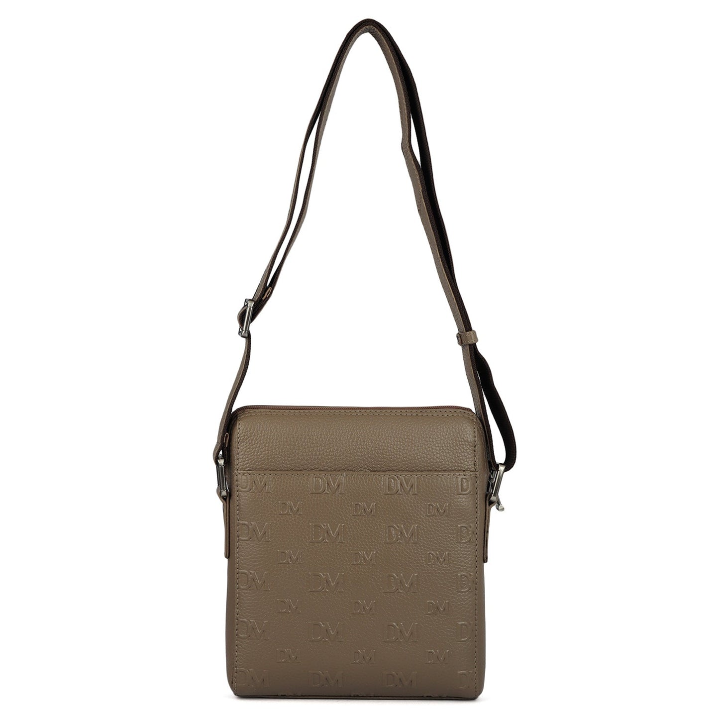 Monogram Wax Leather Men Sling - Greyish Taupe