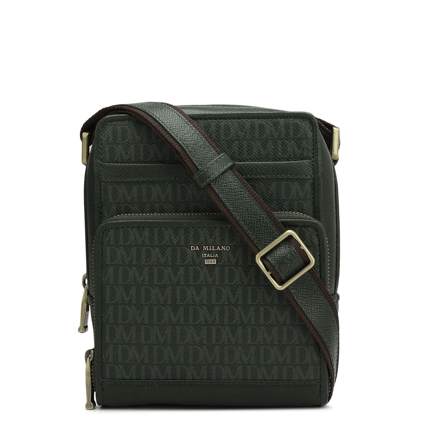 Monogram Franzy Leather Mens Sling - Petrol Green