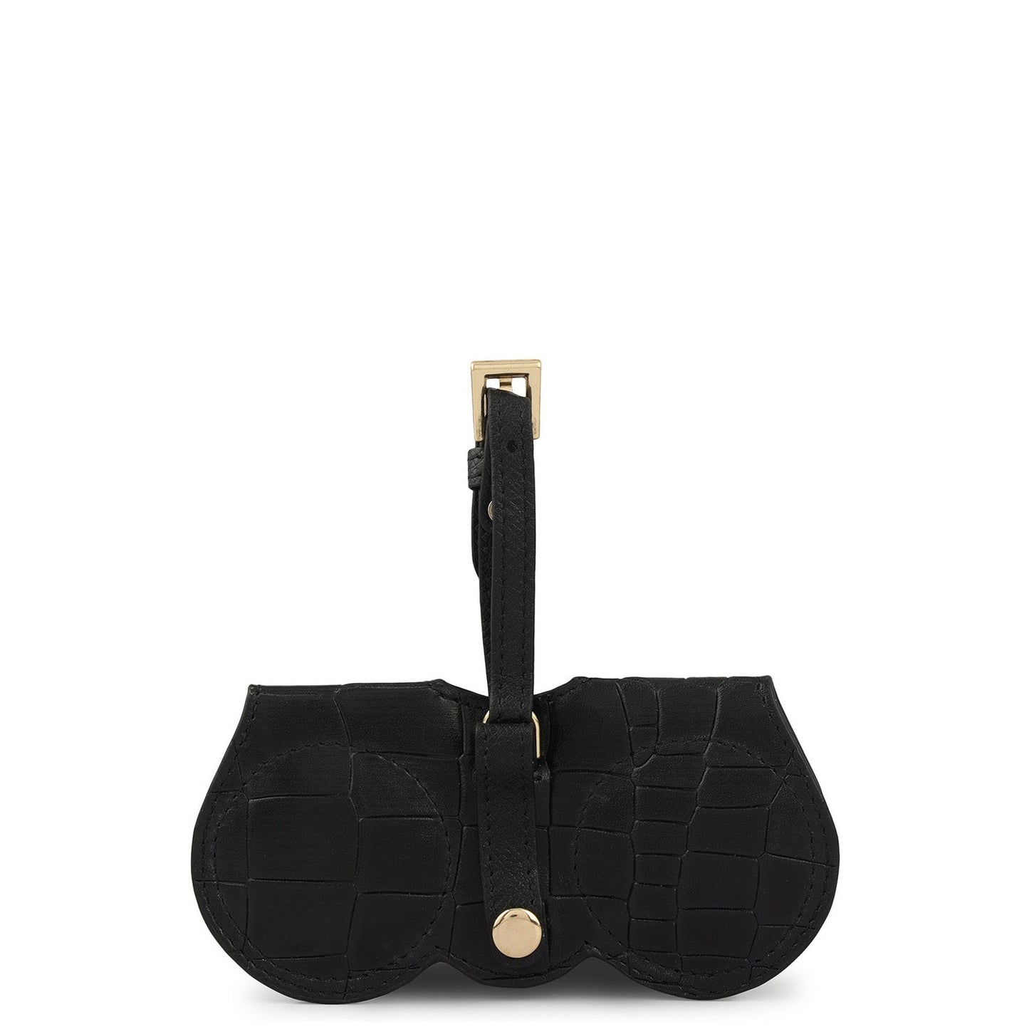 Croco Leather Spectacle Case - Black