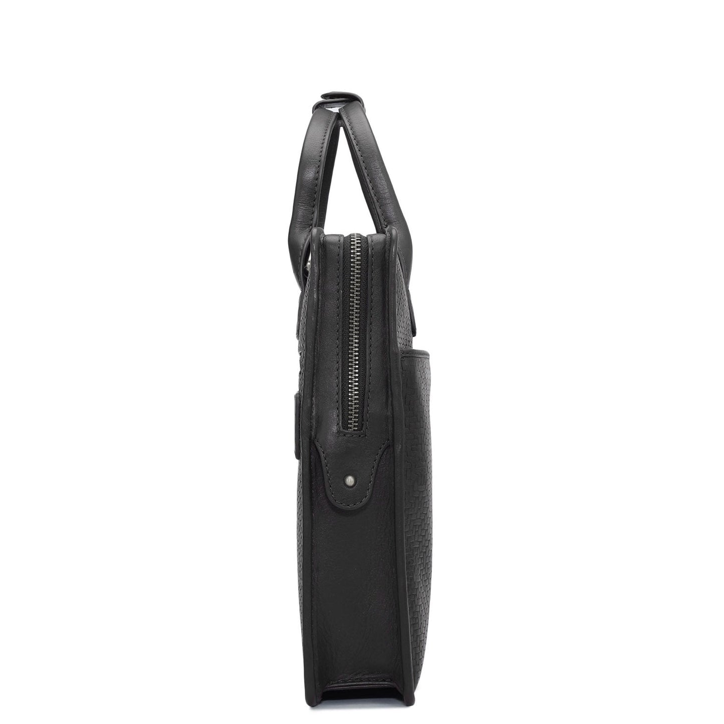 Mat Emboss Leather Laptop Sleeve - Black