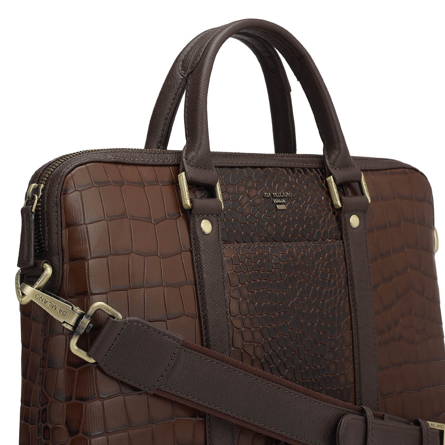 Croco Leather Laptop Sleeve - Date