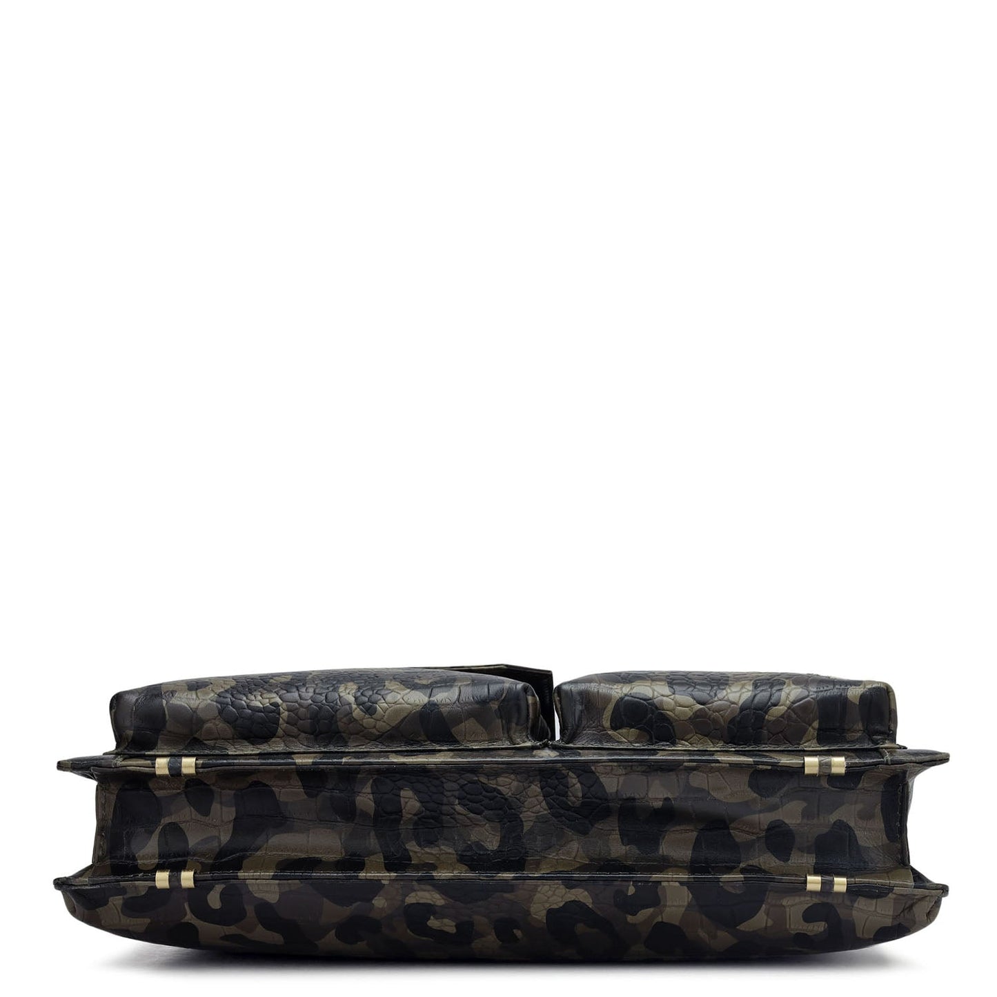Military Green & Black Camouflage Leather Laptop Sleeve - Upto 14"