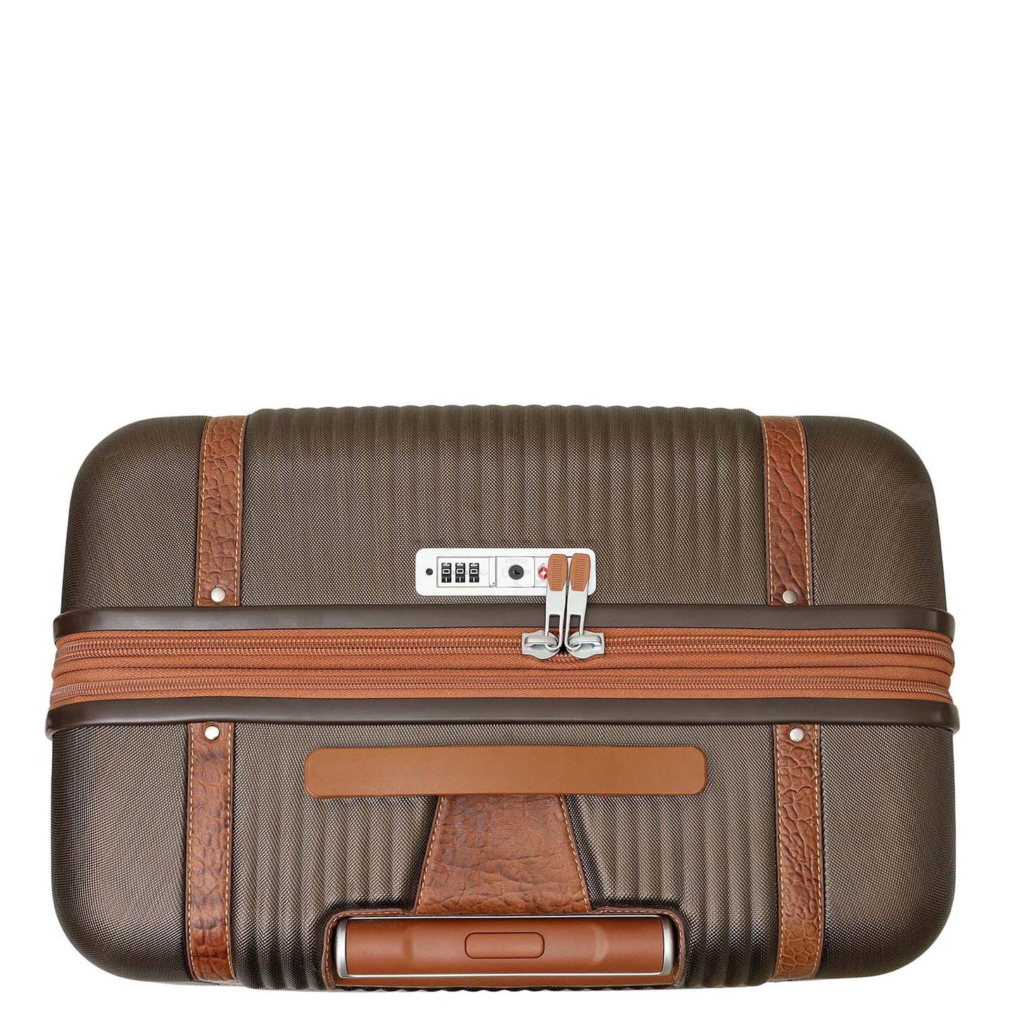 PC Elephant Leather Check-in Large Trolley - Bronze & Cognac