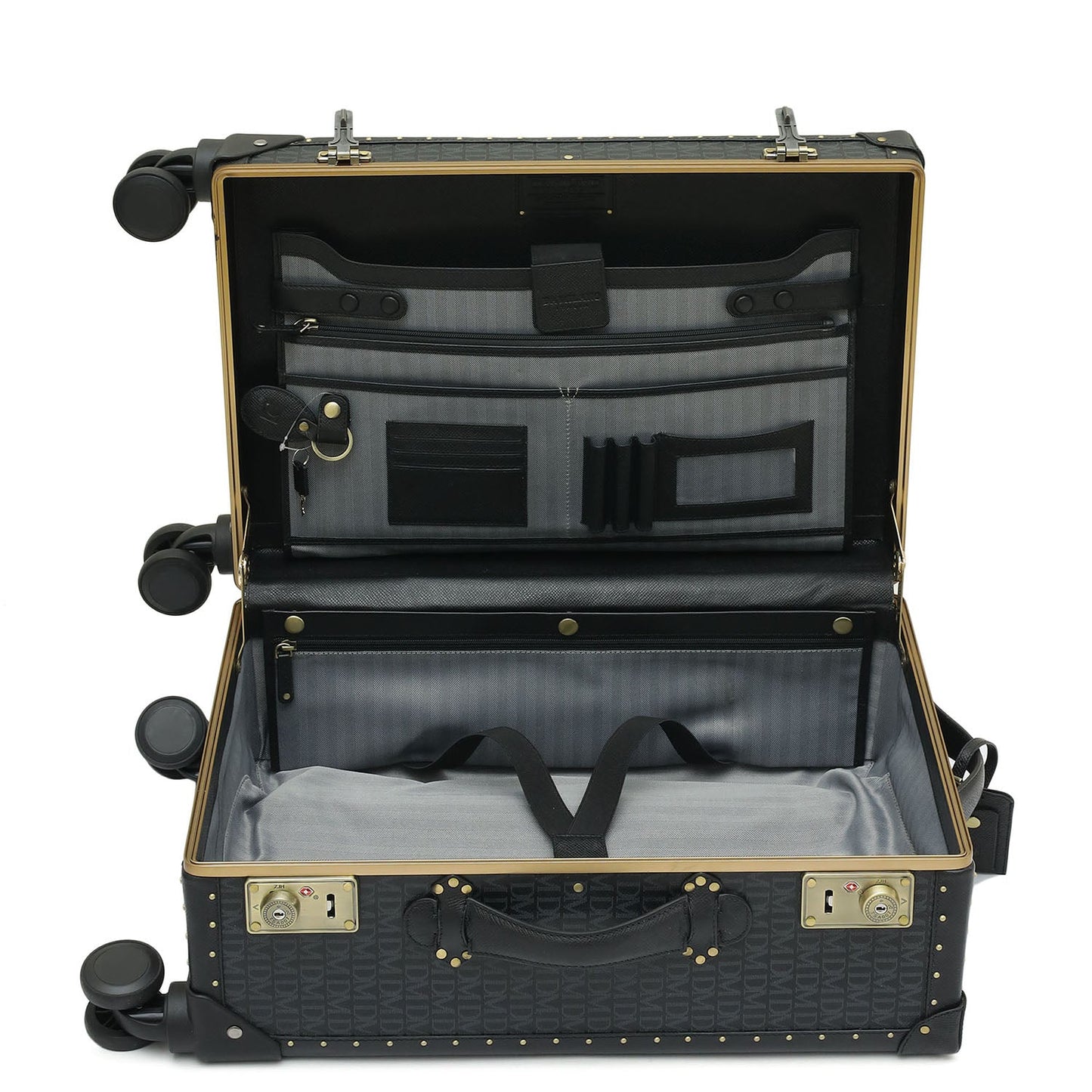 Monogram Franzy Leather Trunk Trolley - Black
