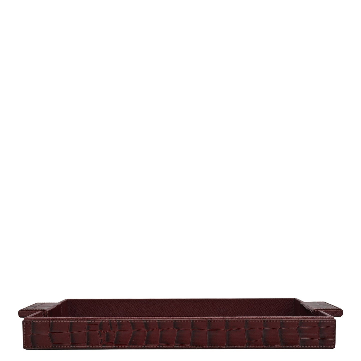 Croco Franzy Leather Tray - Wine