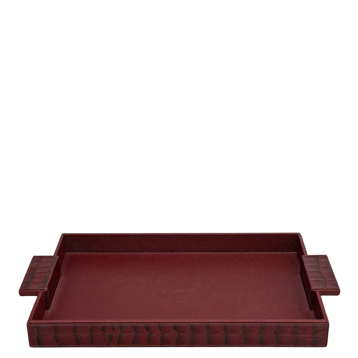 Croco Franzy Leather Tray - Wine