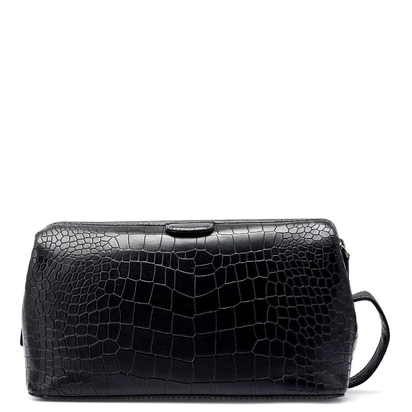 Croco Leather Vanity Case - Black
