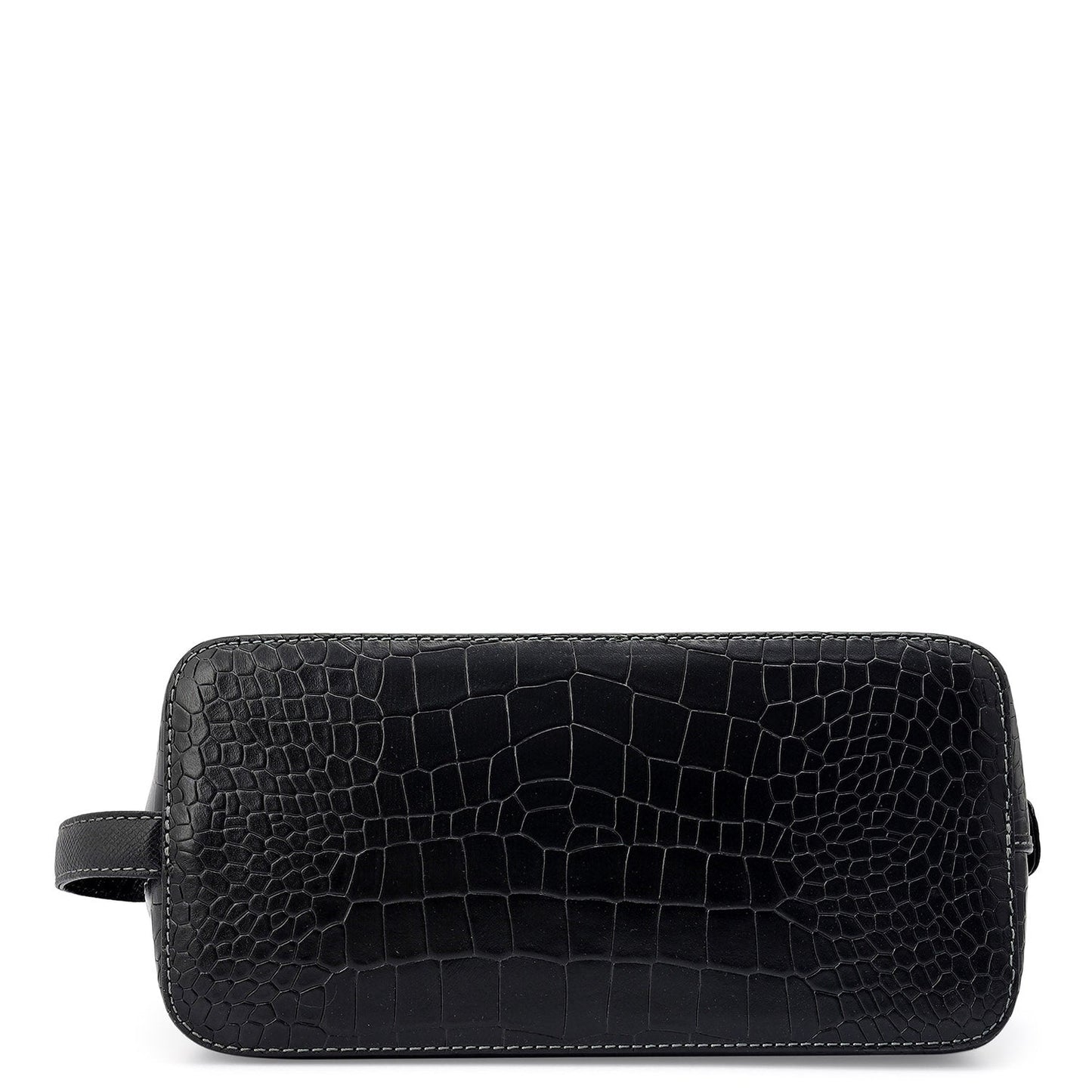 Croco Leather Vanity Case - Black