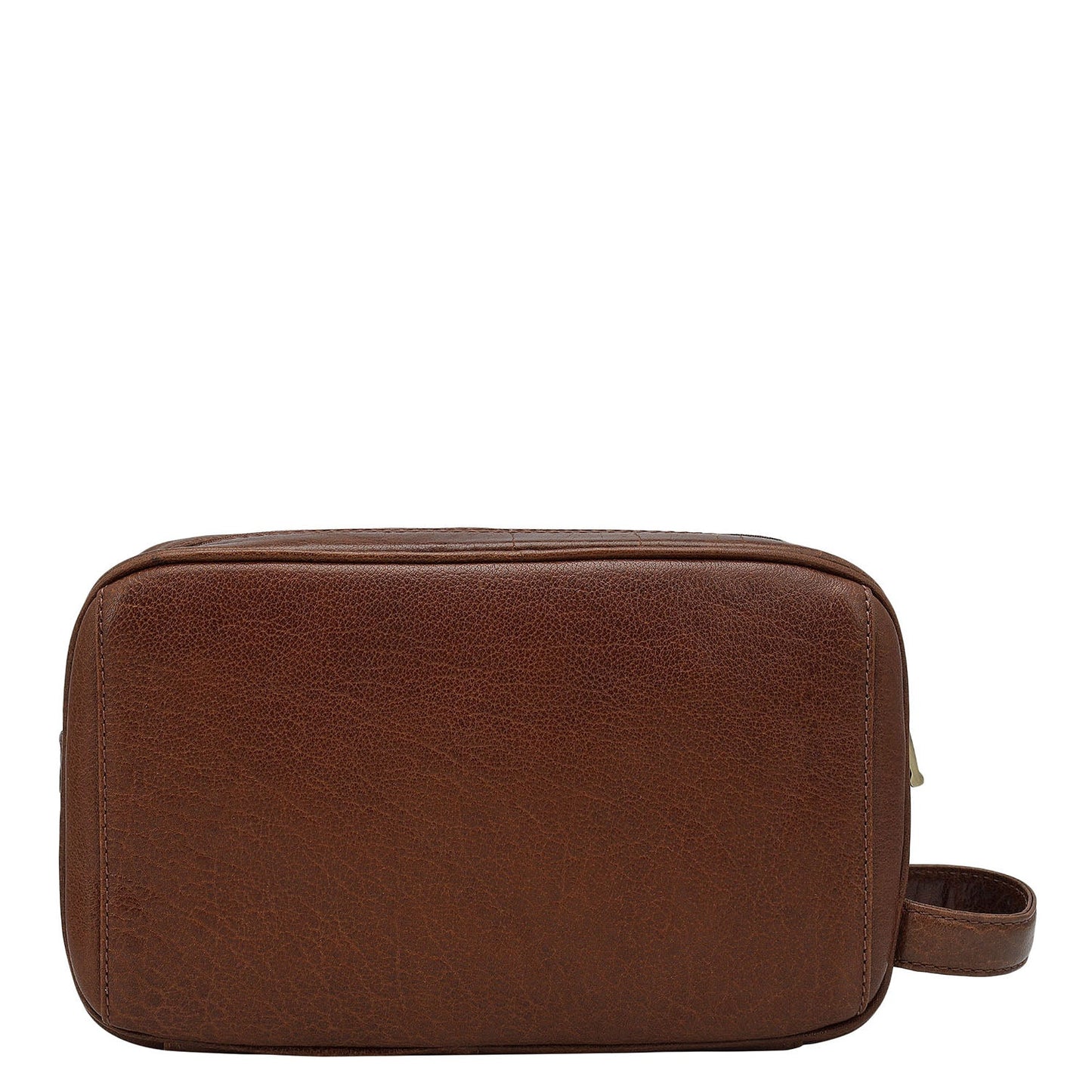 Elephant Pattern Leather Vanity Pouch - Brown
