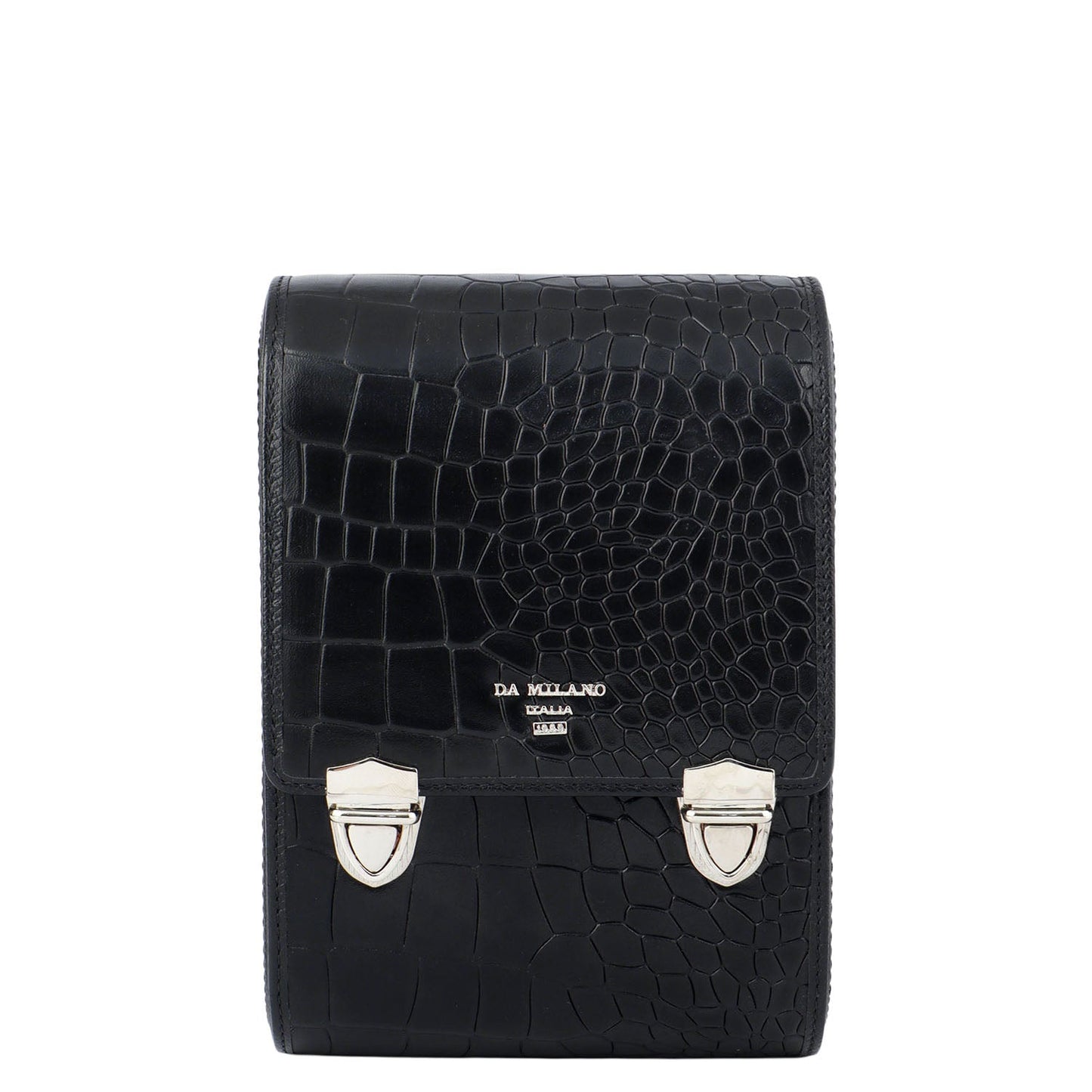 Croco Leather Watch Box - Black