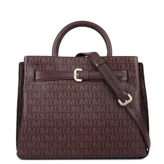 Siena Monogram Leather Satchel - Date