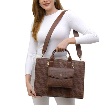 Large Monogram Leather Book Tote - Date