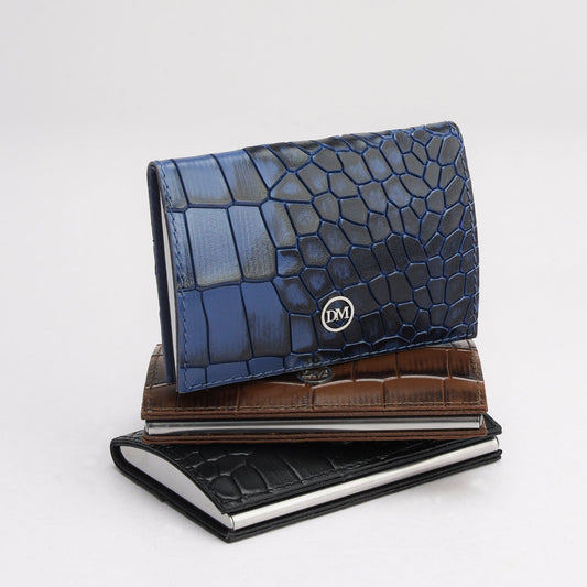 Croco Leather Card Case - Stardust