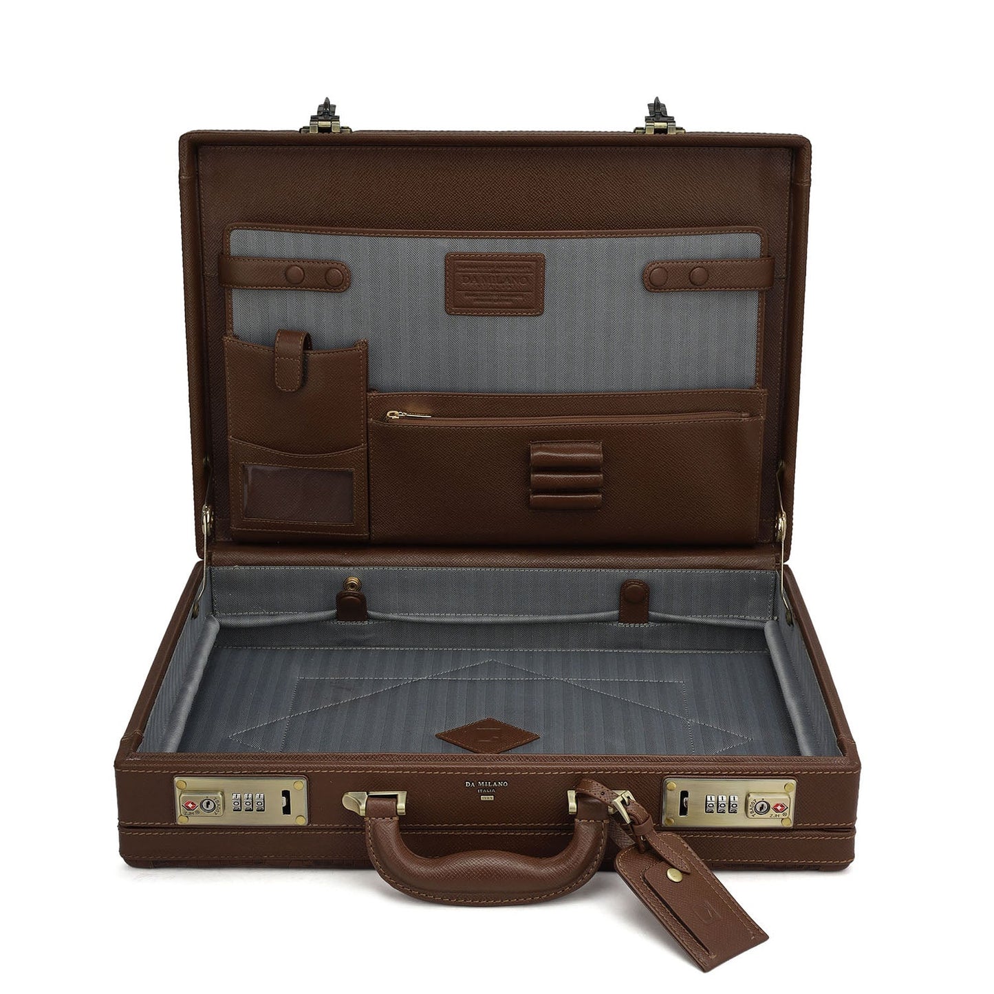 Croco Franzy Leather Brief Case - Date