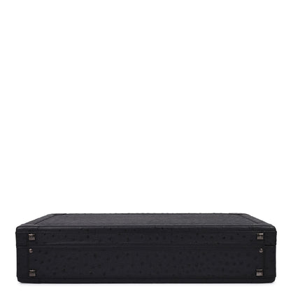 Ostrich Leather Brief Case - Black