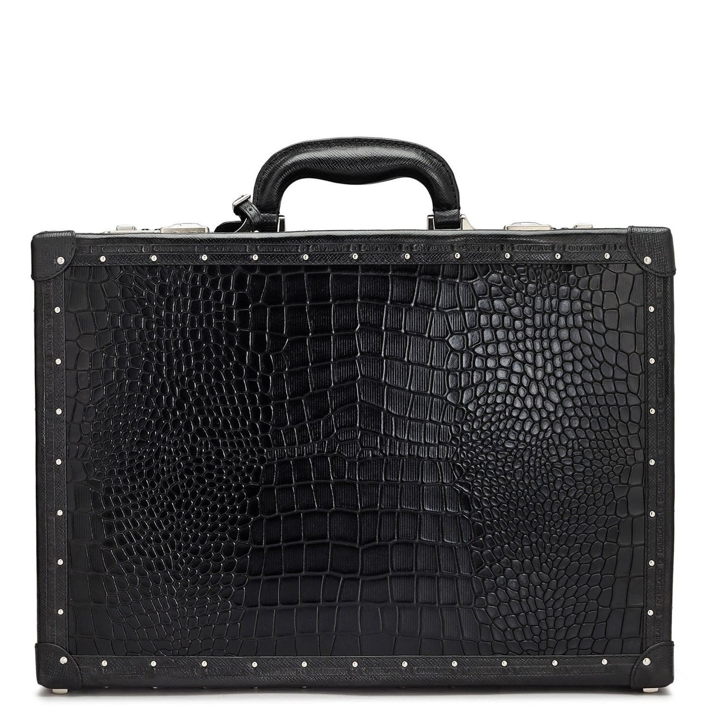 Croco Leather Briefcase - Black