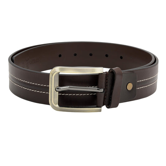Formal Plain Leather Mens Belt - Brown
