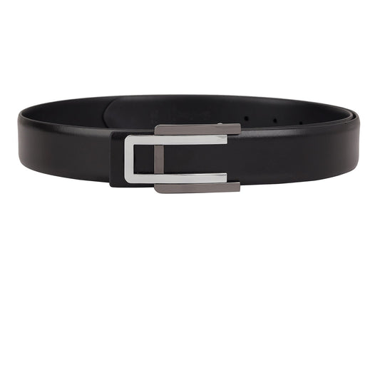Formal Plain Leather Mens Belt - Black