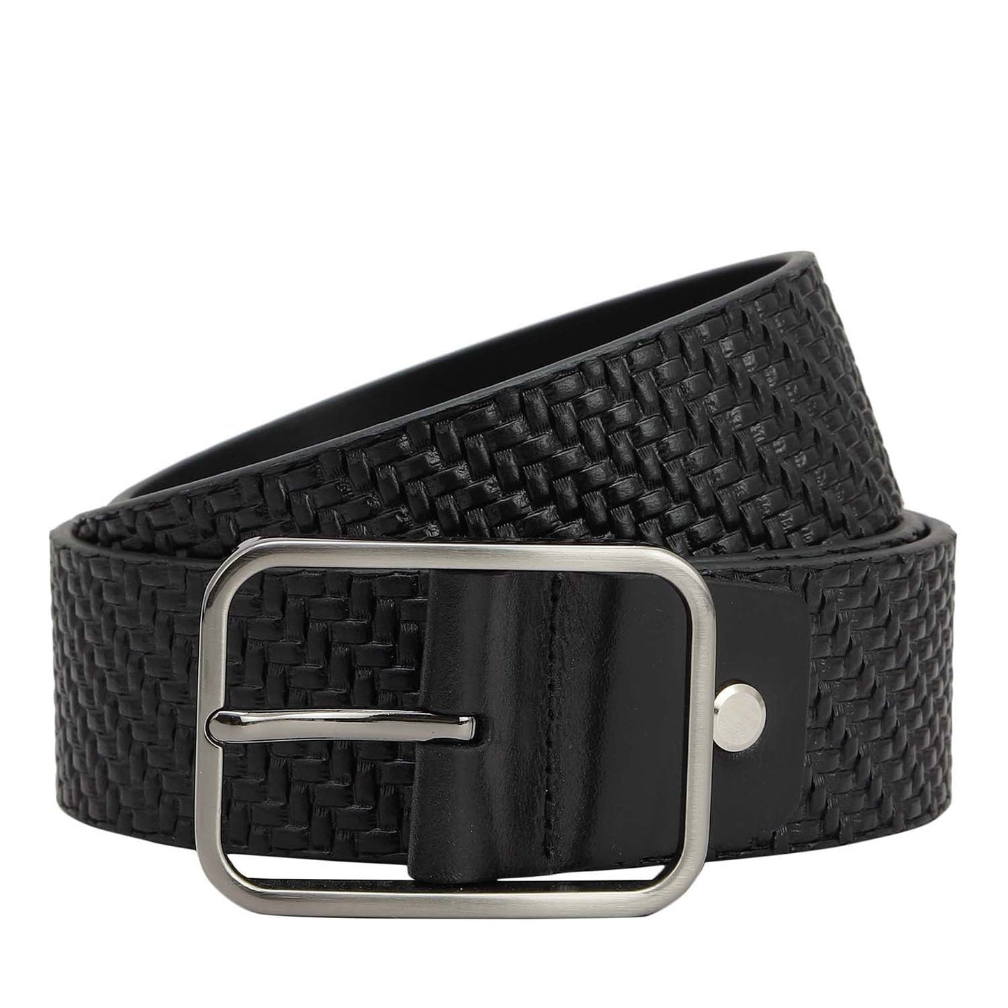 Casual Mat-Emboss Leather Mens Belt