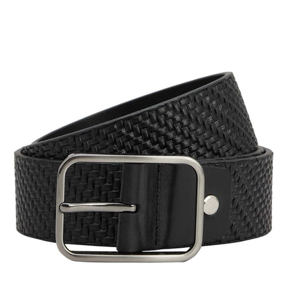 Casual Mat-Emboss Leather Mens Belt