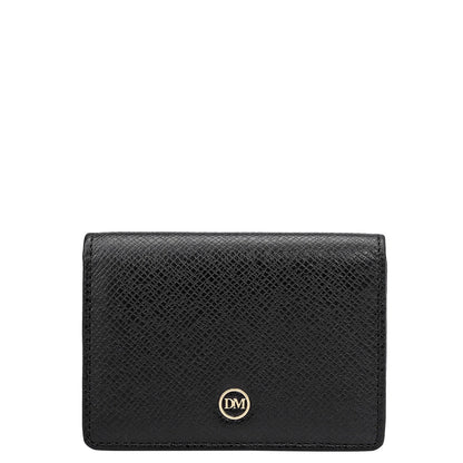 6 Slots Leather Card Case - Black