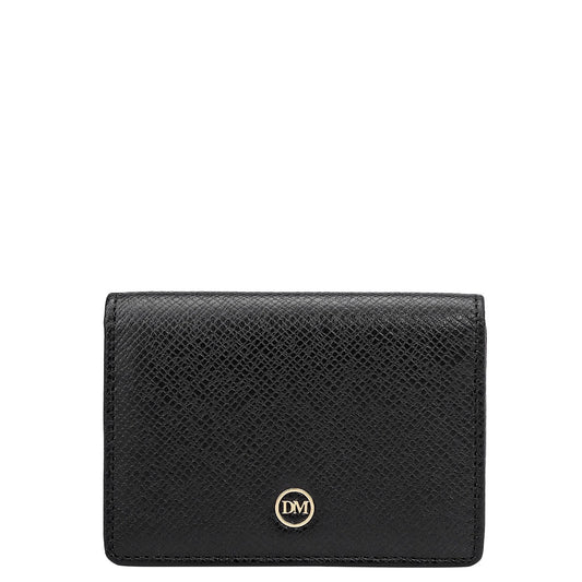 6 Slots Leather Card Case - Black