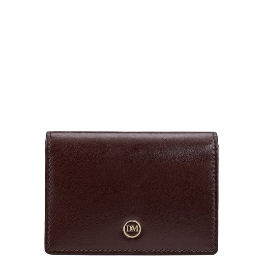 6 Slots Leather Card Case - Brown
