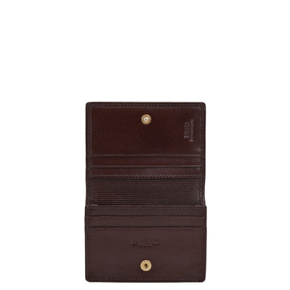 6 Slots Leather Card Case - Brown